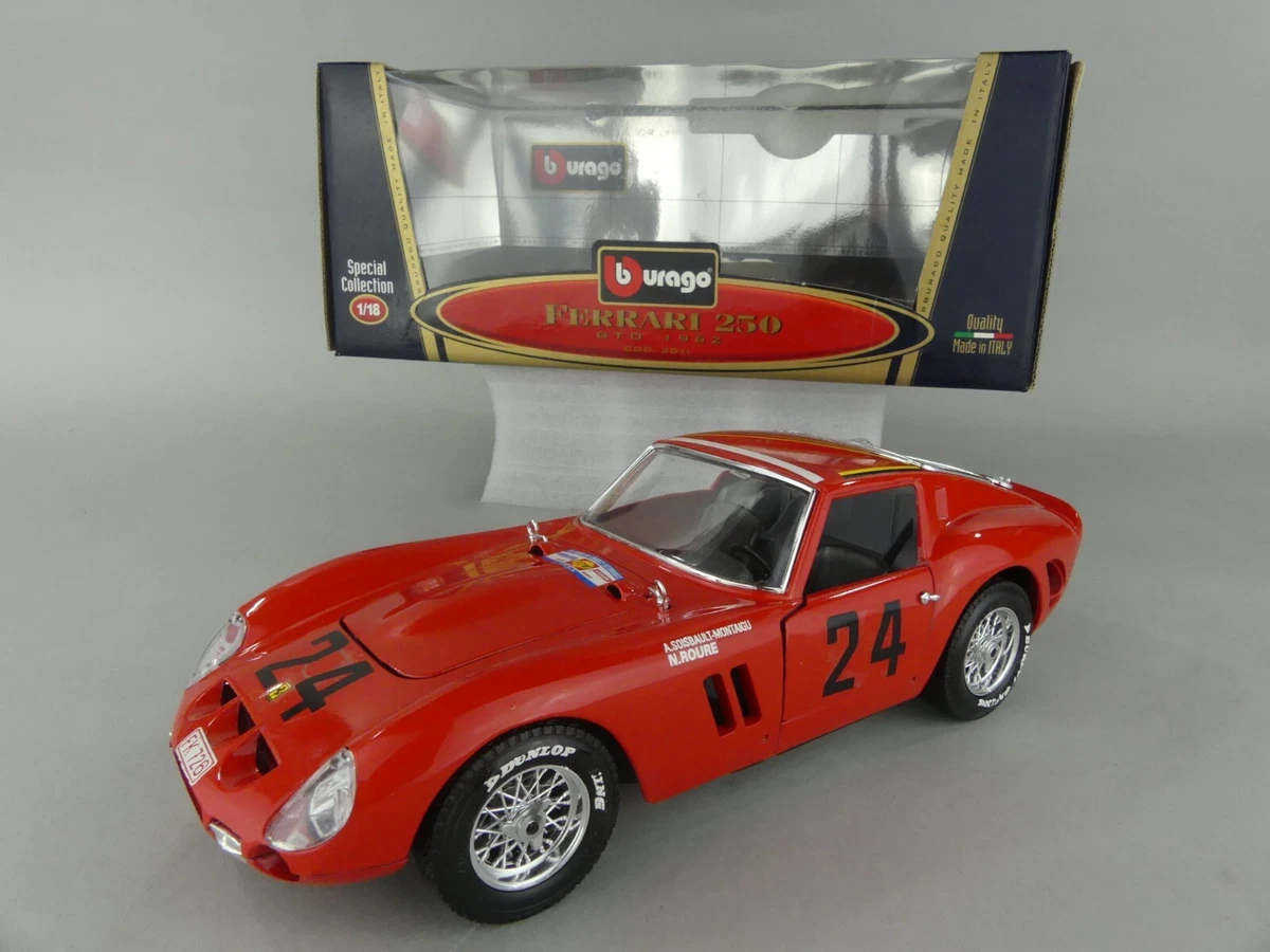 BURAGO 1/18 - FERRARI 250 GTO 1962 Cod.3011 #24 ROURE SOISBAULT-MONTAIGU -  RARE