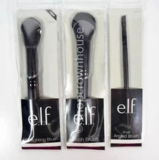 Lot of 3 Elf Makeup Brushes #84041 Highlighting #84011 Blush #84010 Small Angled