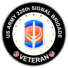 United States Army 228th Signal Brigade Veteran Bumper Sticker Military Decal 5"