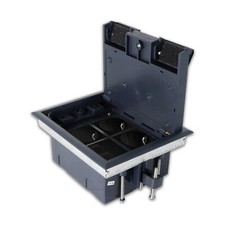 Bodentank Bodendose mit VDE Schuko Steckdosen & Netzwerkdose LAN Einbaufertig