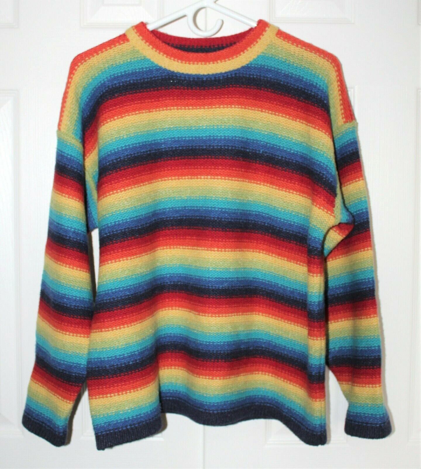 Silk Rainbow Striped Sweater | eBay