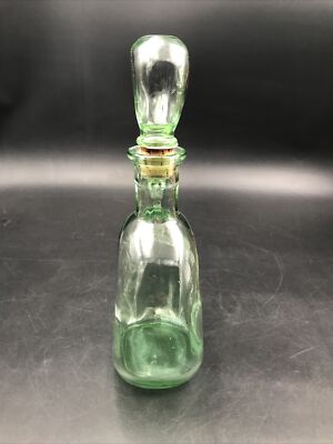 VTG 1960s Old Fitzgerald Flagship Decanter 1849 Green Glass 10.5