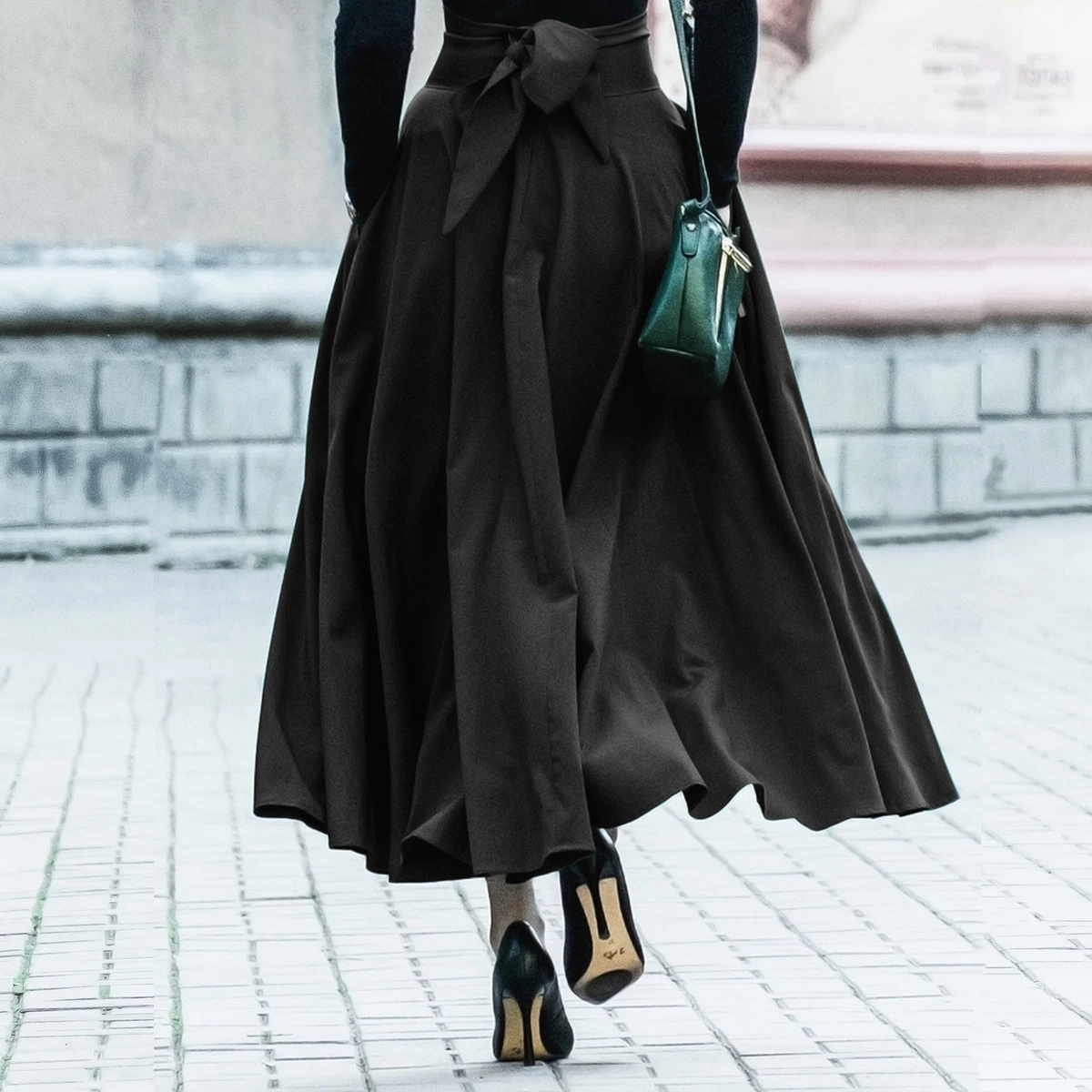 Black high waisted clearance bandage skirt