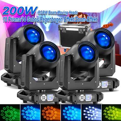 200W Zoom Moving Head Bühnenlicht mit Flightcase Spot Gobo RGBW DMX Party Show