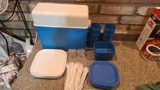 Keter Pik-NikPak Plastic Picnic Set Storage Box Vintage Six Place Settings (A1)
