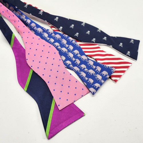 Lot of 5 Bow Tie Bowtie Skull Crossbones Elephant Candy Stripe Fish Polka Dot