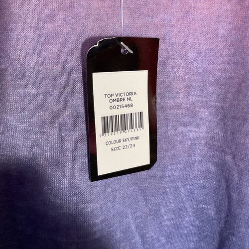 Avenue shirt Women’s plus size 22/24 Blue Pink Ombré short sleeve Victoria NEW - Bild 6 von 11