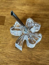 Vintage 4" Waterford Crystal Shamrock 3-Leaf Clover Pen Holder/Paperweight