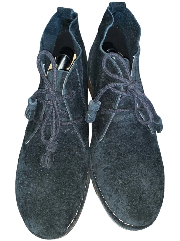 Botas Hush Puppies para mujer 8M negras gamuza con cordones borla tobillo Cyra Catelyn Foto 2 de 4