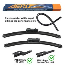 AERO Audi Q3 2018-2017 24"+21" Premium Beam Windshield Wiper Blades (Set of 2)