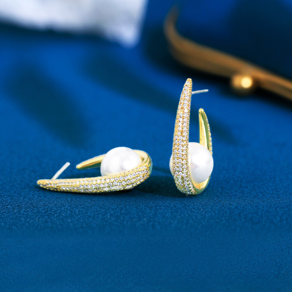 Blue Mother of Pearl Sterling Silver Moon Stud Earrings Blue Mother of Pearl Sterling Silver Moon Stud Earrings