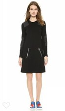 MARC BY MARC JACOBS BLACK JAYDEN STRETCH GALAXY KNIT DRESS POCKETS SIZE XS 