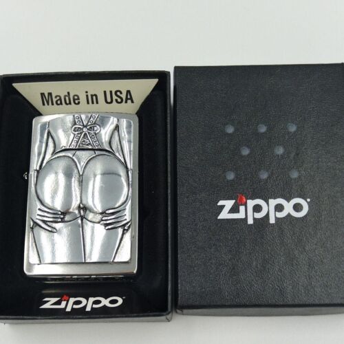ZIPPO Sexy Stocking Girl Oil Lighter Silver Brass Black box case | eBay