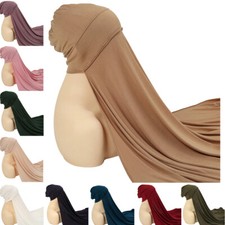 Women Hijab Instant Scarf Shawl Pull On Muslim Turban Wrap Headscarf Stole Cover