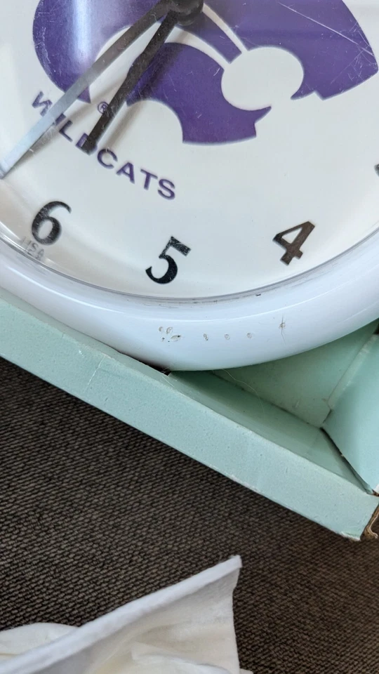 Kansas State University Wildcats Wall Clock Acurite Indoor Outdoor KU Home Decor - Image 4 of 4