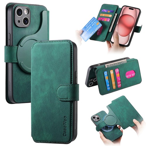 Detachable Leather Case For iPhone 16 15 Pro 14 13 12 Magnetic Flip Wallet Cover - Picture 60 of 83