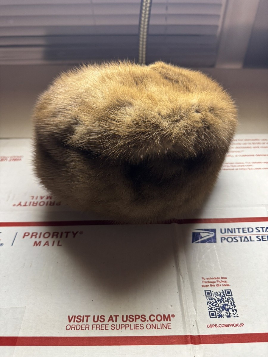 Vintage Amrose New York fur hat, brown mink fur, vintage  display picture 3