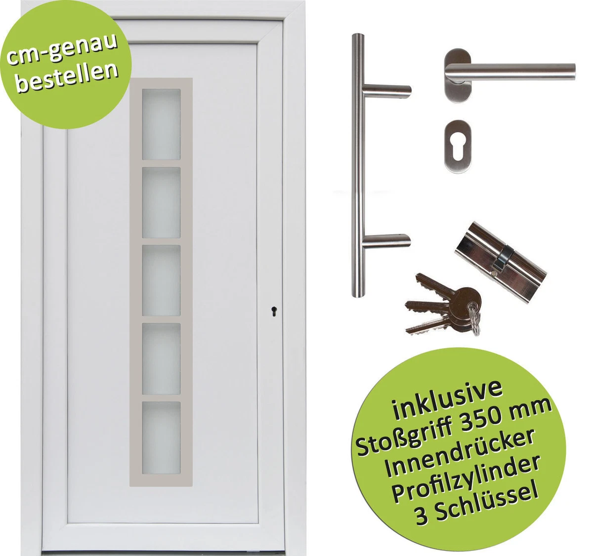 HAUSTÜREN nach Maß kuporta Kunststoff Meridana SIZE weiß Nebeneingangstür  Keller | eBay