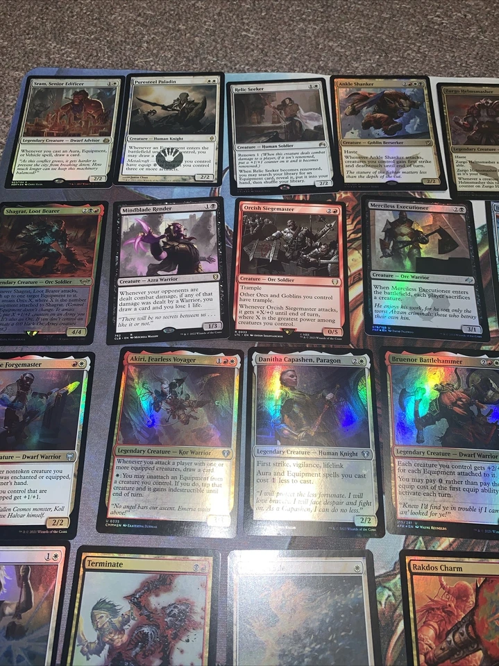 MTG Magic EDH EQUIPMENT/VOLTRON DECK - Zurgo Helmsmasher - FOIL DECK - Sleeved - Image 3 of 4