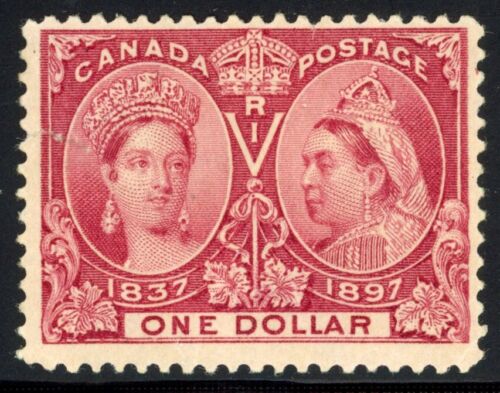 Canada 1897 1$ Queen Victoria Sc#61 Mint No Gum Very Fine Deep Rich Color RARE💥 - Picture 1 of 2