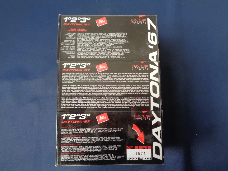 BRUMM 3 FERRARI DAYTONA 67 LIMITED EDITION SCALA 1/43 SIGILLATE ORIGINALI - Immagine 3 di 4