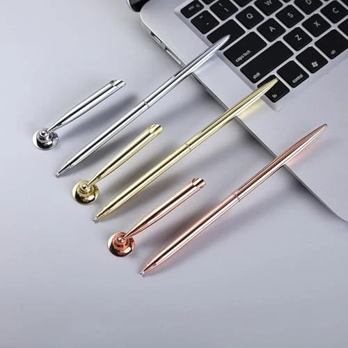 Gold Pen And Pen Stand Round Pen Holder Signing Pen Set Metal Pen Attached To  - Image 3 of 4
