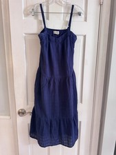 Knox Rose Women's Sleeveless A-Line Tiered Dress Blue Sz XS Boho Romantic West