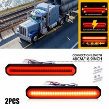 2x Led Trailer Truck Stopturntail Brake Lights 9oval Flush Mount Red Amber