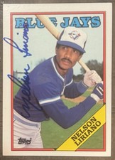 1988 TOPPS NELSON LIRIANO TORONTO BLUE JAYS SIGNED ROOKIE RC CARD #205. rookie card picture