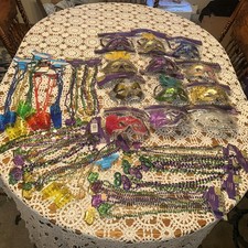 Huge Ultimate Mardi Gras Party Lot Kit 56 PCS Masks Beads Shot Glasses Brand New
