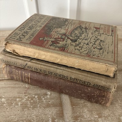 Lot of 3 Vintage Antique Children s Story Reading School Books Mrs Quack History