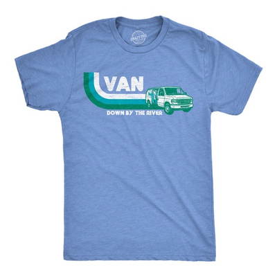 #ad Mens Funny T Shirts Van Down By The River Sarcastic Retro Chris Farley Tee For $9.50