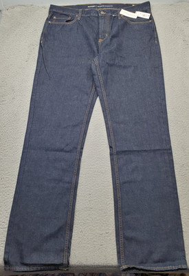 Old Navy Straight Jeans Mens 38x36 Blue Denim Regular/Standard Fit Double Stitch