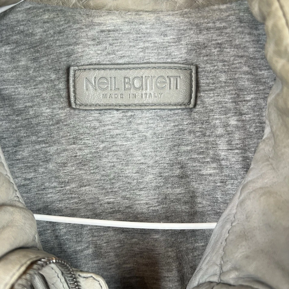 Chaqueta Bomber Neil Barrett M-65 Cuero Genuino Talla M Bolsillo Hecha en Italia Foto 4 de 4