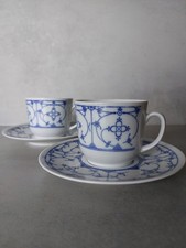 Bareuther Bavaria Germany Kaffeetasse mit Untertasse 2x Indisch Blau 