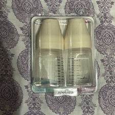 2-Pack Wide Neck Baby Bottles Compatible with Breast Milk Pump Flanges Clear