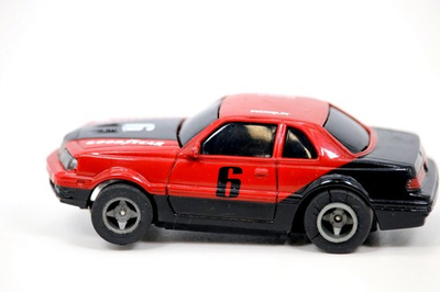 #ad ROKAR High 5 M HO Slot Car #6 Red Black Goodyear Working Collector $49.99