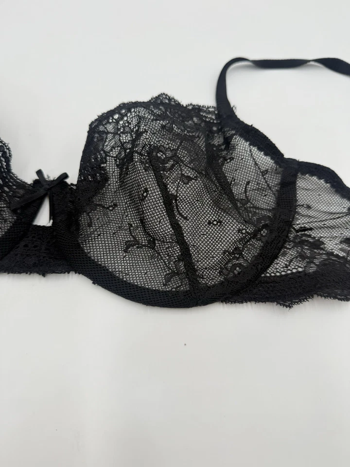 Camiseta sujetador con aros Cosabella PEARL 1101 talla 36 C encaje negro sin forro Foto 3 de 4