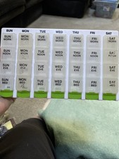 Pill Organizer Large 28 Compartments Sunday Saturday 4 Times Daily