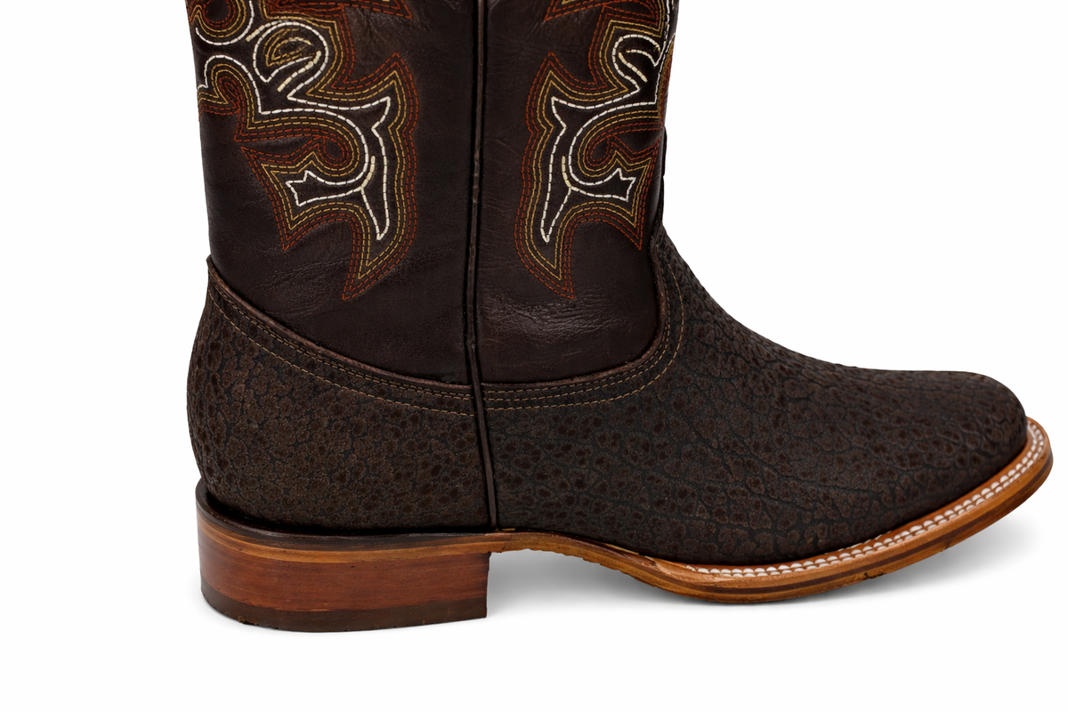Men Genuine Bull Shoulder Leather Cowboy Western Rodeo BOOTS  display picture 1