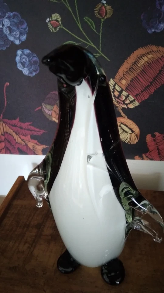 Murano Penguin Black Alfredo Barbini Studios Technique 50's Italy Glass Figure - Image 4 of 4