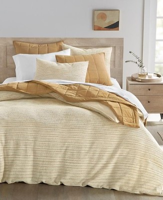Oake Basketweave Geo 3-Pc. King Brown Lightweight Comforter Set Vacuum Sealed