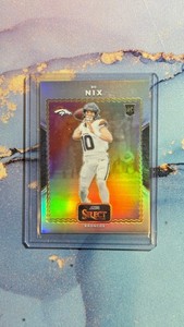 2024 Panini Select #23 Bo Nix - Silver Score Throwback Broncos RC