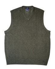 Dockers 2XL Sweater Vest Green V-Neck Knit Pullover Men  s