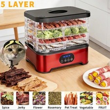 5 Tray Food Dryer Dehydrator Machine, Digital Touch Control, for Drying Fruits