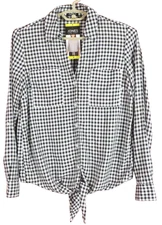 TB09973- NWT JONES NEW YORK Women's Viscose Shirt Long Sleeve Checkered Size S