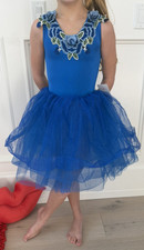 Discount Dance Tank 3d Floral Embroidered Tutu Dress - Blue - Size IC - NEW 