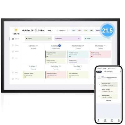 Digital Calendar, 21.5 inch Large Digital Calendar FHD Resolution 1920 * 1080...