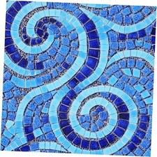 PCS Spiral Ocean Mosaic Blue Floor Tiles 12x12 Inch 10 Blue Swirl Mosaic Tiles