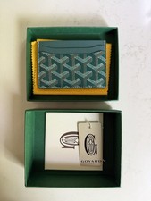 Goyard Men's Green Leather Card Holder Wallet